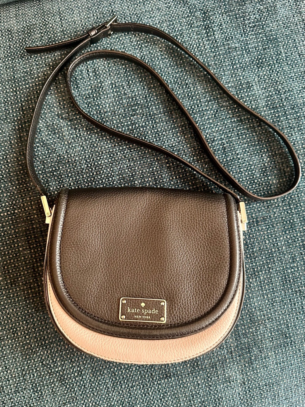 kate spade Black & Blush Two-Tone Pebbled Leather Crossbody